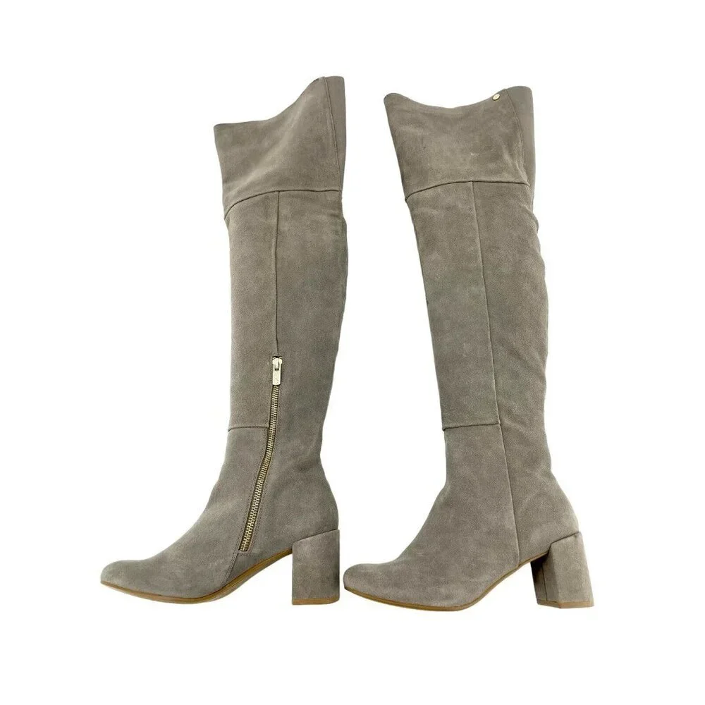 Taryn Rose Boots Catherine Gray Suede Leather Over The Knee SZ 5.5 New $375